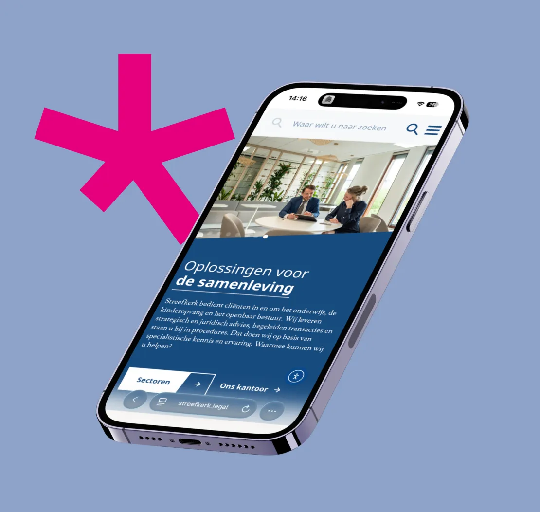 Mobiele screenshot van de streefkerk website